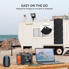 200W 151Wh Portable Power Station Camping Solar Generator with 60W Solar Panel
