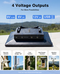 25000mAh 20W Solar Panel Kit 360° Mount for Security Trail Cameras WIFI Bridge