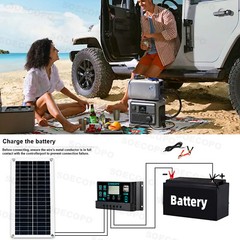 6000W Off-Grid Solar System Complete Kit Dual12V/24V To 110V/220V Inverter 100A