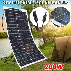 200W Watt Flexible Mono Solar Panel 18V Volt Car Boat RV Home Rooftop Camping
