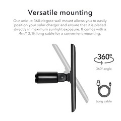 Solar Panel Compatible with Ring Spotlight Cam/Plus/Pro Battery, 1 Pack Black