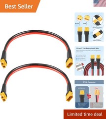 2PCS 10AWG XT60 Extension Cable – Male to Female, Waterproof Durable Design