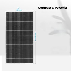 Glass Solar Panel 120W Monocrystalline Photovoltaic for RVs Camping Boat – NEW