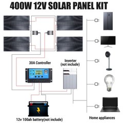 400W Watt Flexible Solar Panel Kit & 5000W Inverter Power Station for Outdoor