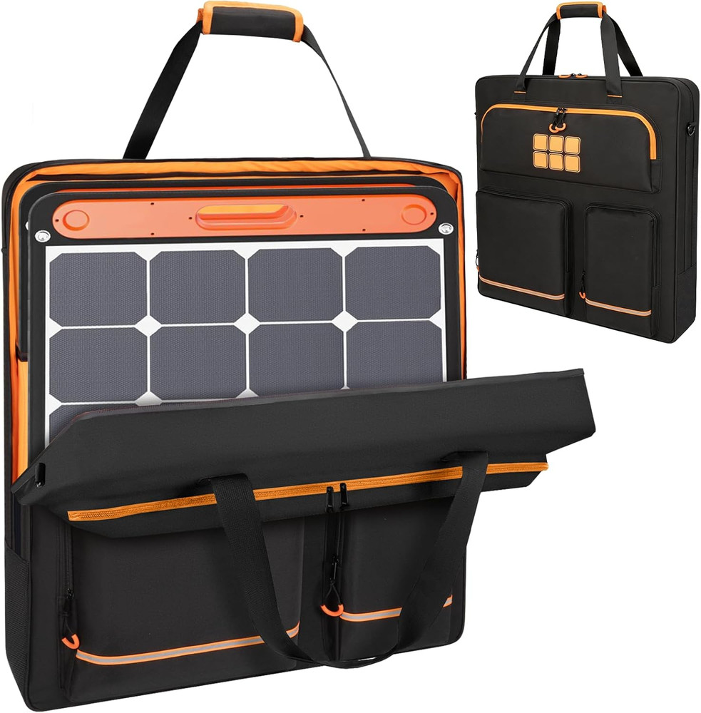 Solar Panel Storage Bag Fit for New Jackery Solarsaga 200W 100W | Orange Lining,