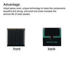 5 x Mini Solar Panel Cell 2V 110mA 0.22W 44mm x 44mm for DIY Project