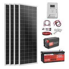 VEVOR 400W 12V Complete Solar Power Kit Solar Panels Battery Controller Inverter