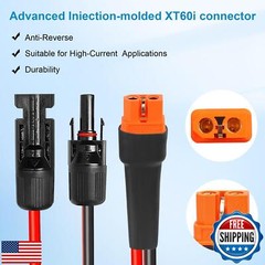 10AWG 25FT Solar to XT60i Extension Cable 3 6 10 35 50 75 100FT Heavy Duty Ad