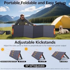 N-Type 16BB 220W Portable Solar Panel for EF/Jackery/Bluetti/Anker 220 Orange