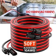 10AWG Solar Panel Extension Cable Tinned Copper Solar Cable PV Wire Connectors