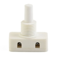Easily Operable Selflocking Plastic Push Button Light Switch in White Color