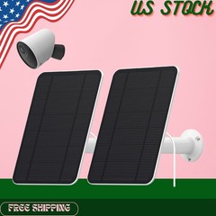 NEW 2PK 4W Solar Panels for Outdoor Camera w Wall Mount 13.1ft Cable IP65