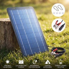 30W Solar Panel Trickle Charger Battery 12V Charger Kit Maintainer Boat Car RV