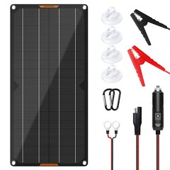 MHPOWOS Solar Panels 12V 50W Battery Trickle Charger for Car RV Cam 10W 20W 30W