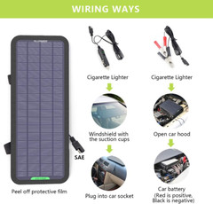 18V 12V 5W Portable Solar Panel Car Boat Power Solar Panel Battery