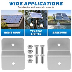 4Pcs Solar Panel Holder Aluminum Z-Brackets Silver Lightweight Durable