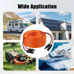 Kimbluth 14 AWG Solar Extension Cable 25FT Red Black Female Male Connectors