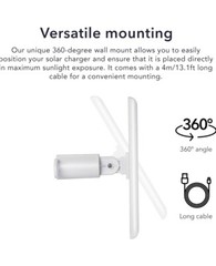Wasserstein Solar Panel Compatible w/ Ring Spotlight/ Stick Up Cam Battery White