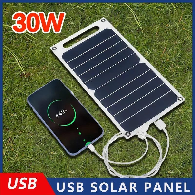 30W USB Waterproof Hiking Camping Photovoltaic Solar Panel