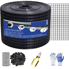 8 In. X 100 Ft. 1/2″PVC Coated Steel Solar Panel Critter Guard Roll Kit Black Pi