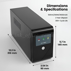 500VA 300W Backup UPS Power Supply Battery Backup Unit w/3 Outlets Indoor Use