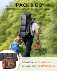 Portable Solar Powered Generator 300W Rated, with Solar Panels 40W Included, 220