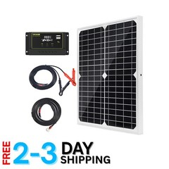 20W Monocrystalline Solar Panel Kit with 10A Charge Controller for Off-Grid Use