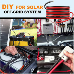 Oududianzi 2X100 Feet Solar Panel Wire, 10AWG Solar Wire Tinned Copper PV Cable