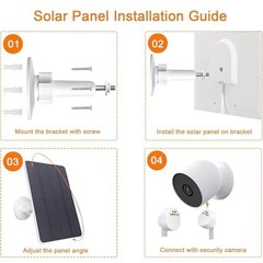 Solar Panel for Googles Nest Camera, 10W Solar Power Charger with 360 1pc