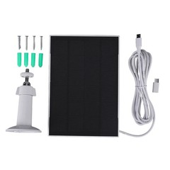 3W 6V Solar Panel Charger for Security Cameras with Micro USB and Type C White