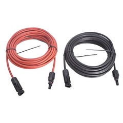 30Ft 10AWG Solar Panel Extension Cable Black + Red Wire Connector