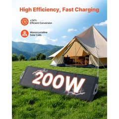 Uimoso 200WPortable Foldable Solar Panel with 24%High-Efficiency Monocrystalline