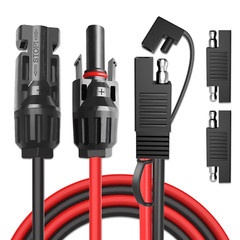 Solar Panel Connectors to SAE Adapter Cable 10AWG Solar to SAE PV Extension Wire