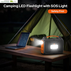 Portable Power Station with Foldable 40W Solar Panel, 100W Solar Powered Generat