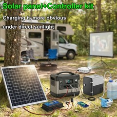 100A Solar Charge Controller Kit, 18V USB Port Panel for Caravan Boat