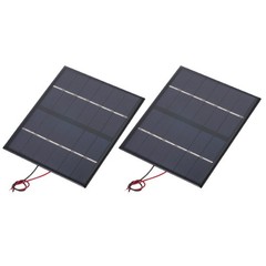 2 Mini 6V 1.68W 280mA Solar Panels with 2 Cables, 110x92mm for Solar