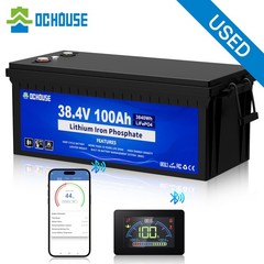 DC HOUSE 36V 100AH Lithium Golf Cart Battery with Switch Bluetooth Monitor Used