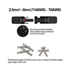 Solar Panel Cable Connector Set Waterproof Male Female M/F Wire 10-14AWG US