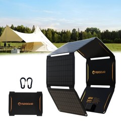 40W Foldable Solar Panel Camping Charger with USB-C and USB-A Outputs Outdoor