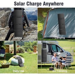 40W Portable Solar Panels,Mini Foldable Solar Panel with DC5.5,USB-C,USB-A Po…