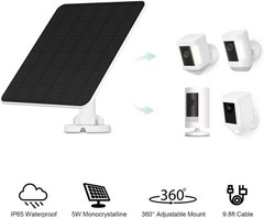 Waterproof Solar Panel for Ring Stick Up & Spotlight Cameras | 9.8ft Cable