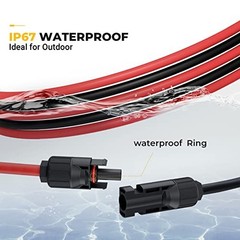 BougeRV 10AWG Solar Extension Cable Kit 10FT Red and Black with Connectors