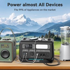 ALLWEI 2400W Portable Power Station 2048Wh, UPS Solar Generator for Home Camping