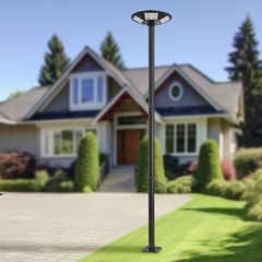 10ft Black Galvanized Steel Outdoor Parking Lot Lighting Post With Ground Cage