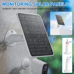 Solar Panel for Outdoor Ring Spotlight Camera Security Cam Battery Charger 9.8FT