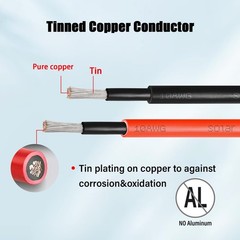 10 AWG Solar Extension Cable 40FT (20FT Black + 20FT Red) for Solar Panels, RVs,