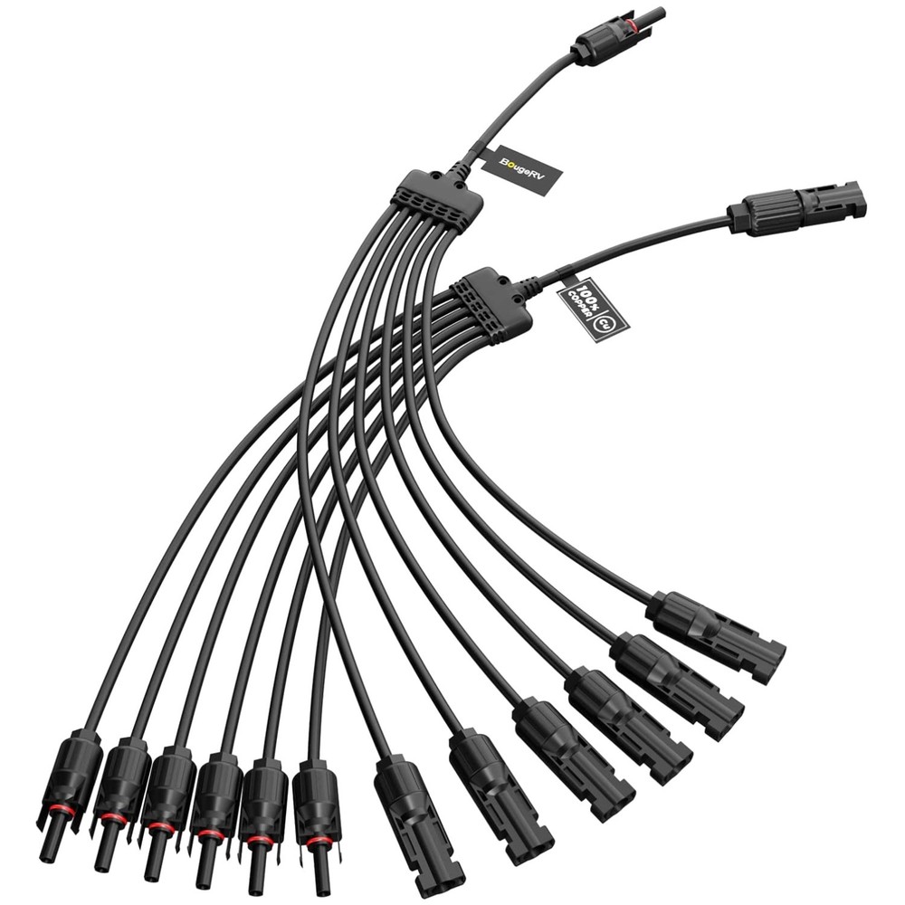 Solar Panel Y Connectors 6 to 1 Male Female Parallel Cable