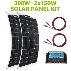 300 Watt Monocrystalline Solar Panel Kit Half-Cut 108 Cells 22% Efficiency Panel