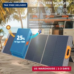 200W Portable Solar Panel, 25% High Efficiency Foldable Solar Panel Charger for