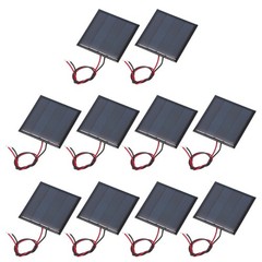 10 Pieces Mini Solar Panels 2V 0.22W 110mA with 2 Cables for 44mm x 44mm